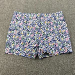 Boden Jacquard Paisley Print Casual Short Womens Size 12 High Rise Stretch Multi